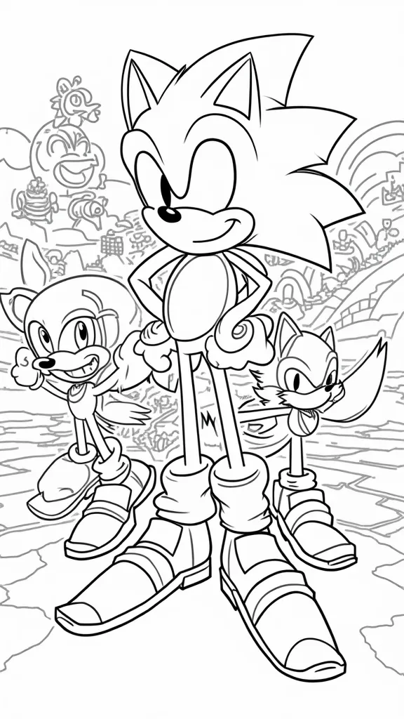 coloring pages sonic characters